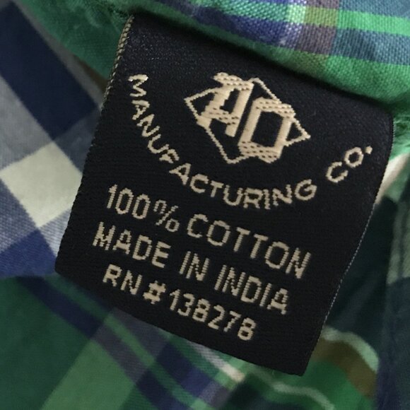 Amongst Others Men's Pearl Snap Long Sleeve Button Down Shirt Green Plaid M - Picture 10 of 10